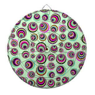 Farbenfrohe Psychische Spots + Ihr Hintergrund & I Dartscheibe