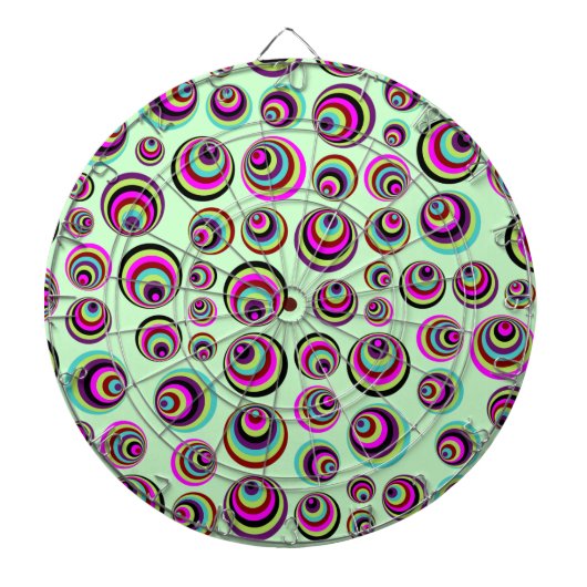 Farbenfrohe Psychische Spots + Ihr Hintergrund & I Dartscheibe (vorne)