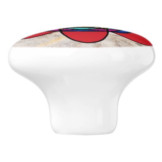 Farbenfrohe Pull-Knochen Keramikknauf (Seitenansicht)