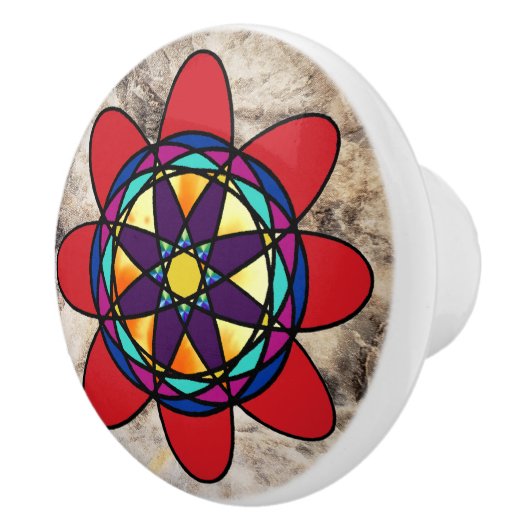 Farbenfrohe Pull-Knochen Keramikknauf (Rechts)