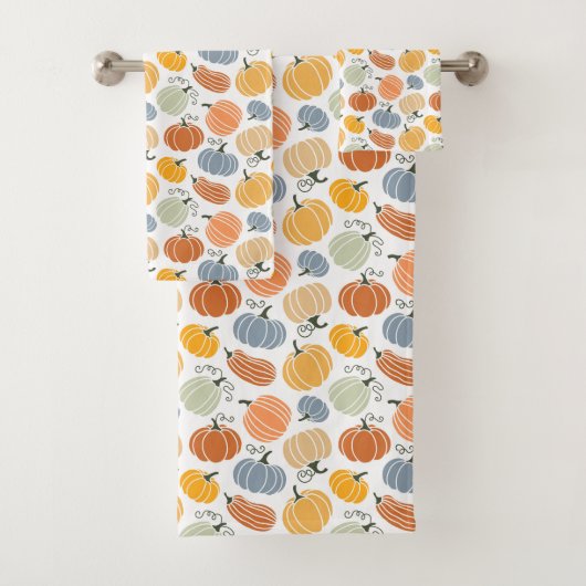 Farbenfrohe Pumpkin Gourd Pattern Badhandtuch Set (Insitu)