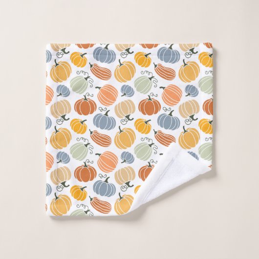 Farbenfrohe Pumpkin Gourd Pattern Badhandtuch Set (Waschlappen)