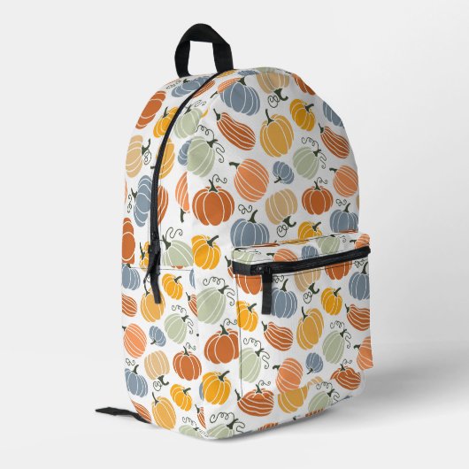 Farbenfrohe Pumpkin Gourd Pattern Bedruckter Rucksack (Rückseitige Ecke links)