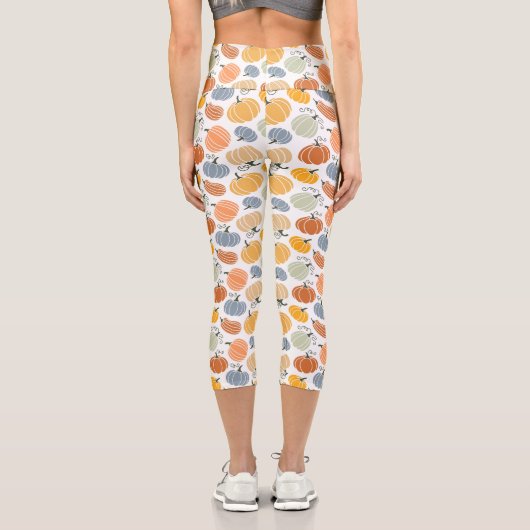 Farbenfrohe Pumpkin Gourd Pattern Capri Leggings (Rückseite)