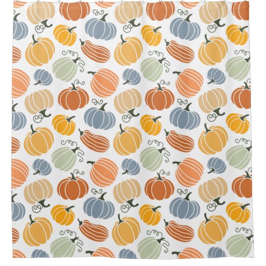 Farbenfrohe Pumpkin Gourd Pattern Duschvorhang (Vorderseite)