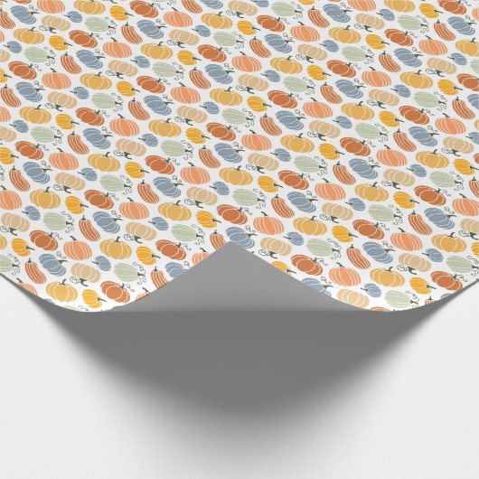 Farbenfrohe Pumpkin Gourd Pattern Geschenkpapier (Ecke)