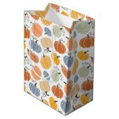 Farbenfrohe Pumpkin Gourd Pattern Mittlere Geschenktüte (Rückseite Schrägansicht)