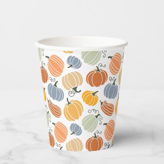 Farbenfrohe Pumpkin Gourd Pattern Pappbecher (Vorderseite)