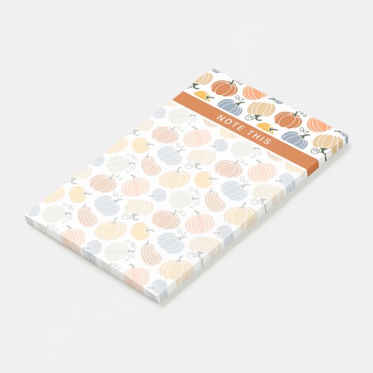 Farbenfrohe Pumpkin Gourd Pattern Post-it Klebezettel (angewinkelt)