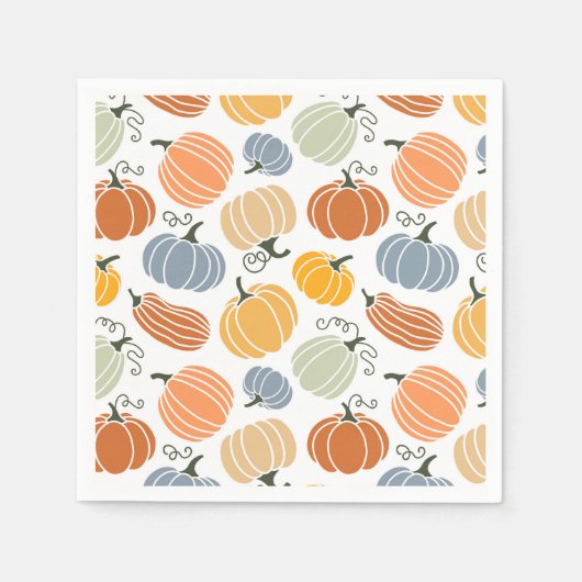 Farbenfrohe Pumpkin Gourd Pattern Serviette (Vorderseite)