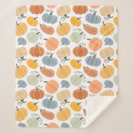 Farbenfrohe Pumpkin Gourd Pattern Sherpadecke (Vorderseite)