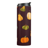 Farbenfrohe Pumpkins: dunkle Herbsteleganz. Thermosbecher (Nach links gedreht)