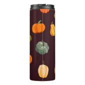 Farbenfrohe Pumpkins: dunkle Herbsteleganz. Thermosbecher (Rückseite)