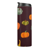 Farbenfrohe Pumpkins: dunkle Herbsteleganz. Thermosbecher (Nach rechts gedreht)