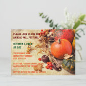 Farbenfrohe Pumpkins - Erntedank Dinner Einladung (Stehend Vorderseite)