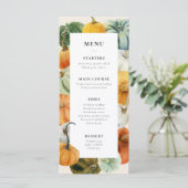 Farbenfrohe Pumpkins Erntedank Dinner Menu Menükarte (Stehend Vorderseite)