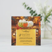 Farbenfrohe Pumpkins Fantasy-Hochzeit im Herbst Einladung (Stehend Vorderseite)