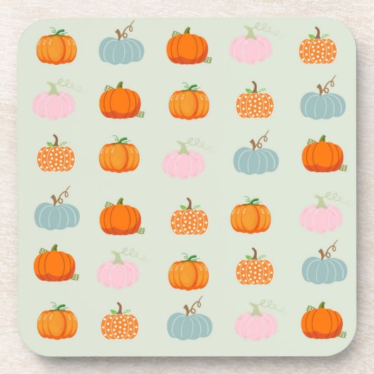 Farbenfrohe Pumpkins Getränkeuntersetzer (Vorderseite)