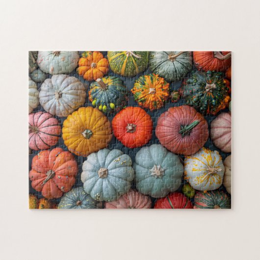 Farbenfrohe Pumpkins Gourds und Squash Puzzle (Horizontal)