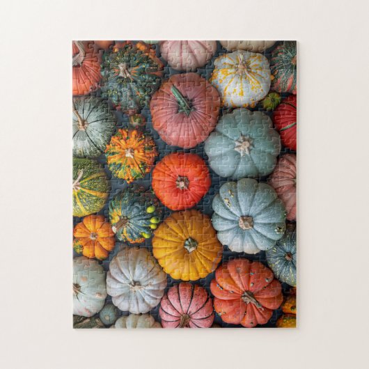 Farbenfrohe Pumpkins Gourds und Squash Puzzle (Vertikal)