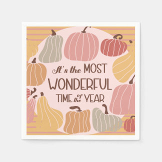 Farbenfrohe Pumpkins Herbst Pink Küche Serviette