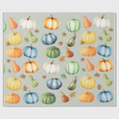 Farbenfrohe Pumpkins Herbstfarbe Geschenkpapier (Flach)