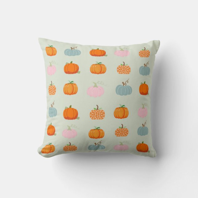 Farbenfrohe Pumpkins Kissen (Vorderseite)