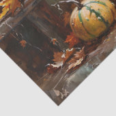 Farbenfrohe Pumpkins Ölgemälde Vintage Decoupage Seidenpapier (Detail)