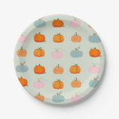 Farbenfrohe Pumpkins Pappteller (Vorderseite)