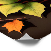 Farbenfrohe Pumpkins Schwarzer Hintergrund Poster (Ecke)