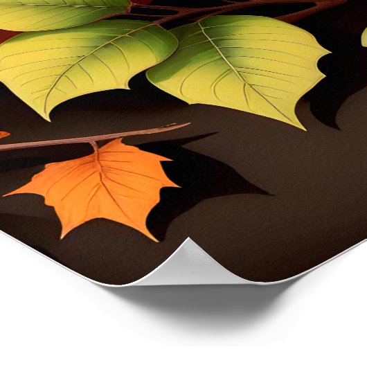 Farbenfrohe Pumpkins Schwarzer Hintergrund Poster (Ecke)