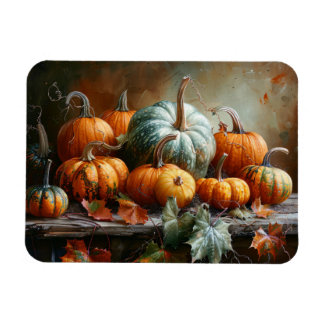 Farbenfrohe Pumpkins und Blätter Vintag Magnet