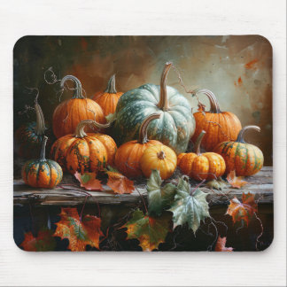 Farbenfrohe Pumpkins und Blätter Vintag Mousepad