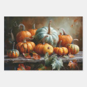 Farbenfrohe Pumpkins und Blätter Vintage Decoupage (Vorderseite 2)