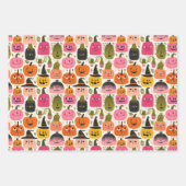 Farbenfrohe Pumpkins Whimsical Halloween Spooky Ni Geschenkpapier Set (Vorderseite)