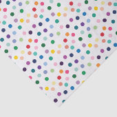 Farbenfrohe Punkt Art Muster auf knallig weiß Seidenpapier (Ausschnitt)