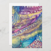 Farbenfrohe Punkte Alkohol Tinte Abstrakt Art Blan Dankeskarte (Vorne/Hinten)