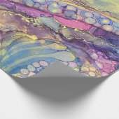 Farbenfrohe Punkte Alkohol Tinte Abstrakte Kunst Geschenkpapier (Ecke)