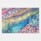 Farbenfrohe Punkte Alkohol Tinte Abstrakte Kunst Geschenkpapier Set (Vorderseite 2)