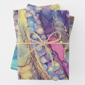 Farbenfrohe Punkte Alkohol Tinte Abstrakte Kunst Geschenkpapier Set (Beispiel)