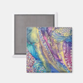 Farbenfrohe Punkte Alkohol Tinte Abstrakte Kunst Magnet (Vorderseite/Rückseite)