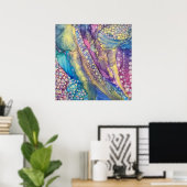 Farbenfrohe Punkte Alkohol Tinte Abstrakte Kunst Poster (Heimbüro)