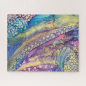 Farbenfrohe Punkte Alkohol Tinte Abstrakte Kunst Puzzle (Horizontal)
