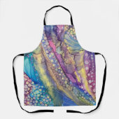 Farbenfrohe Punkte Alkohol Tinte Abstrakte Kunst Schürze (Vorderseite)
