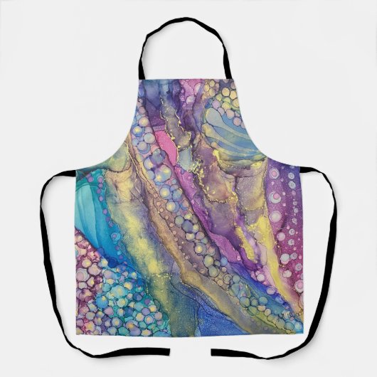 Farbenfrohe Punkte Alkohol Tinte Abstrakte Kunst Schürze (Vorderseite)