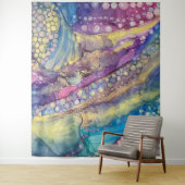 Farbenfrohe Punkte Alkohol Tinte Abstrakte Kunst Wandteppich (Beispiel)