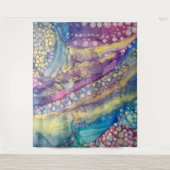 Farbenfrohe Punkte Alkohol Tinte Abstrakte Kunst Wandteppich (Vorderseite)