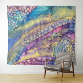 Farbenfrohe Punkte Alkohol Tinte Abstrakte Kunst Wandteppich (Beispiel (Horizontal))