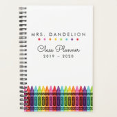 Farbenfrohe Punkte Elementarlehrer Leere Klasse Planer (Vorderseite)