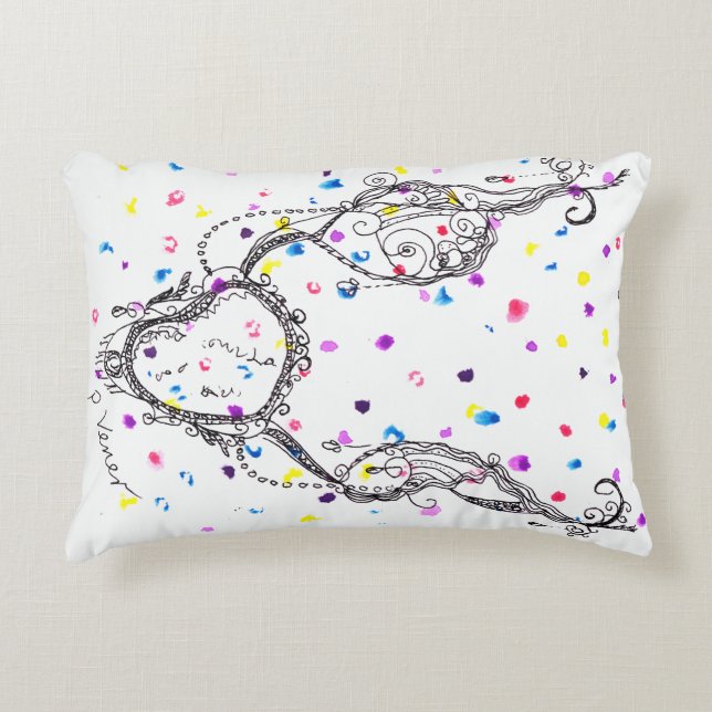 Farbenfrohe Punkte Fantasy-Fußball Dekokissen (Vorderseite)